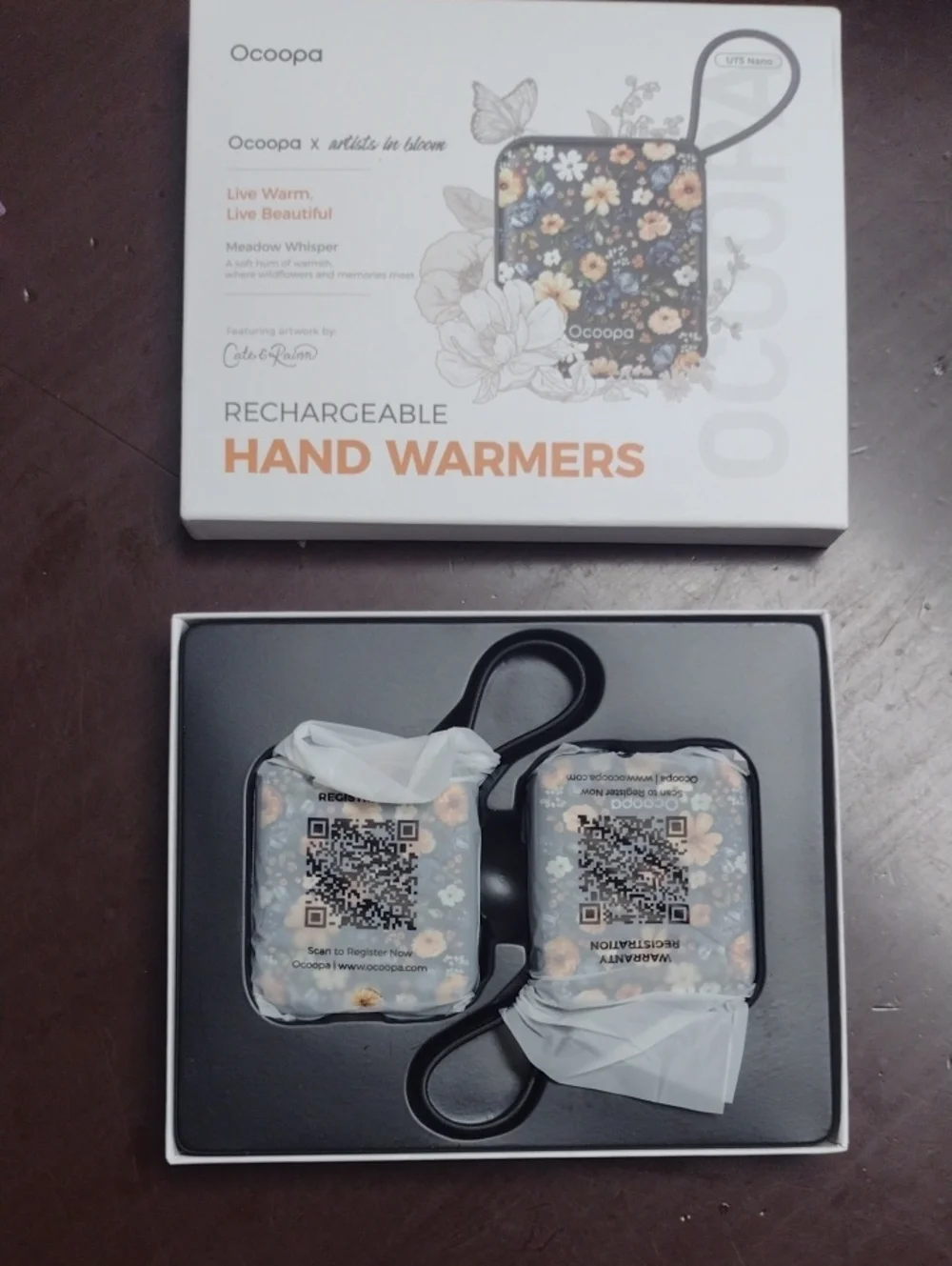 Floral Rechargeable Hand Warmers - Blue